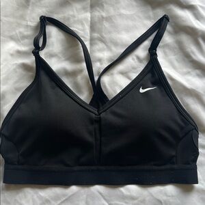 Nike Women's Black Sports Bra with White Logo